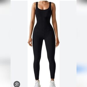 AURUZA Jumpsuit for Women Workout Seamless Jumpsuits Yoga Ribbed One Piece Tank
